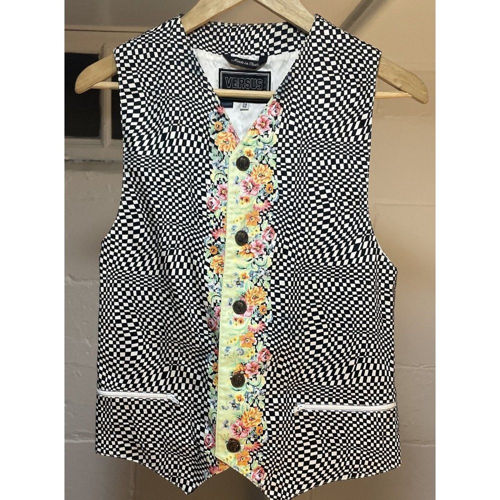 Gianni Versace Versus RARE Floral vest 90s Cotton 48